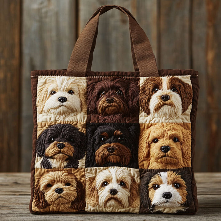 Mosaïque de caniches – Sac fourre-tout matelassé
