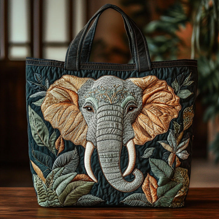 Éléphant de la forêt – Sac fourre-tout matelassé