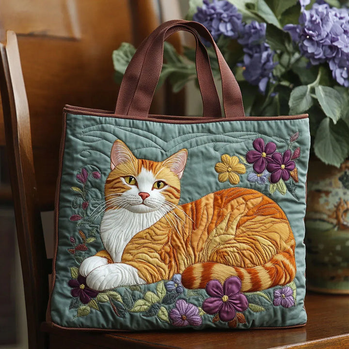 Chat roux paresseux – Sac fourre-tout matelassé