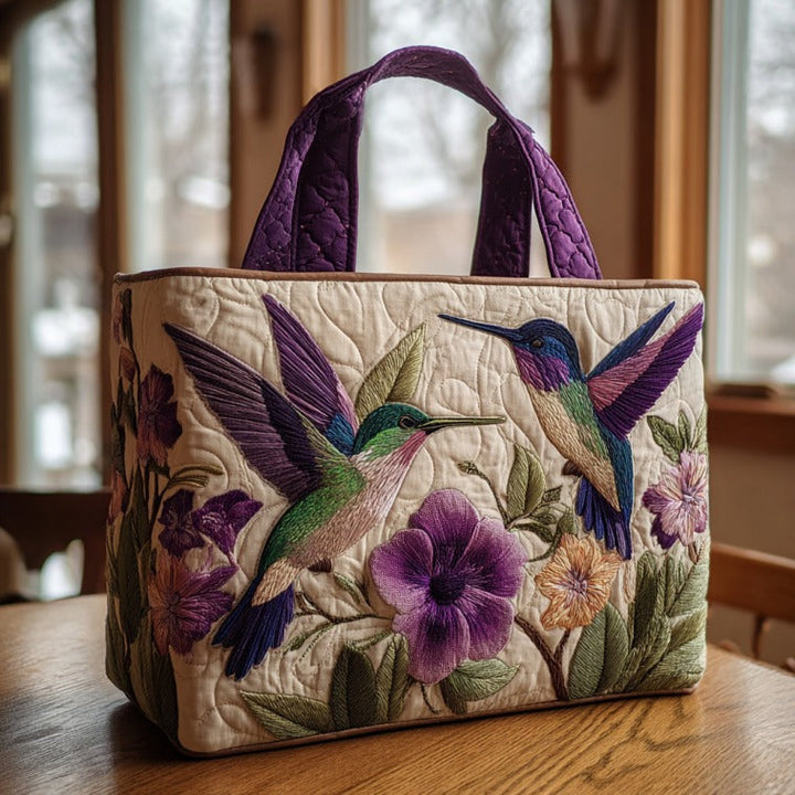 Colibris amoureux – Sac fourre-tout matelassé