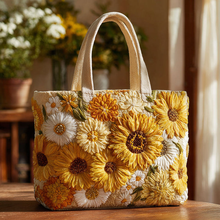 Jardin de tournesols – Sac fourre-tout matelassé