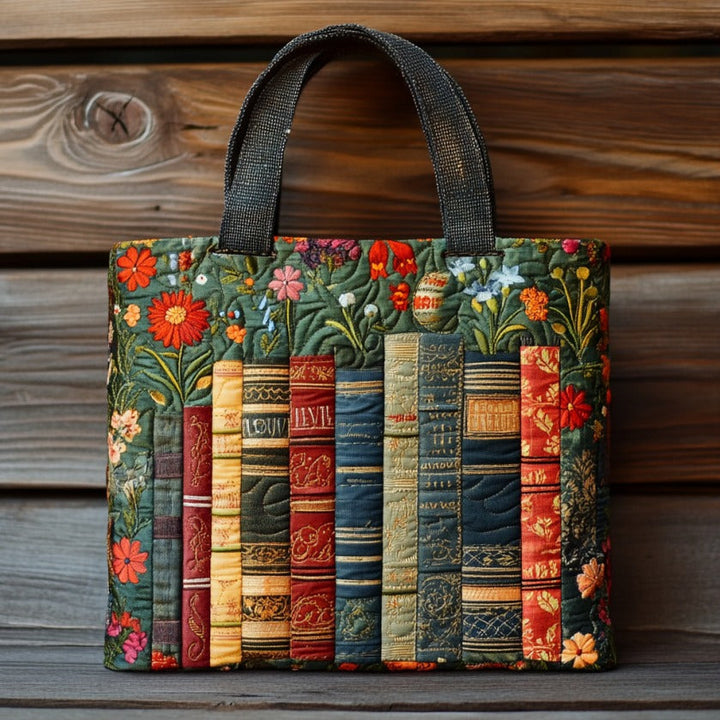 Rangée de livres colorés – Sac fourre-tout matelassé