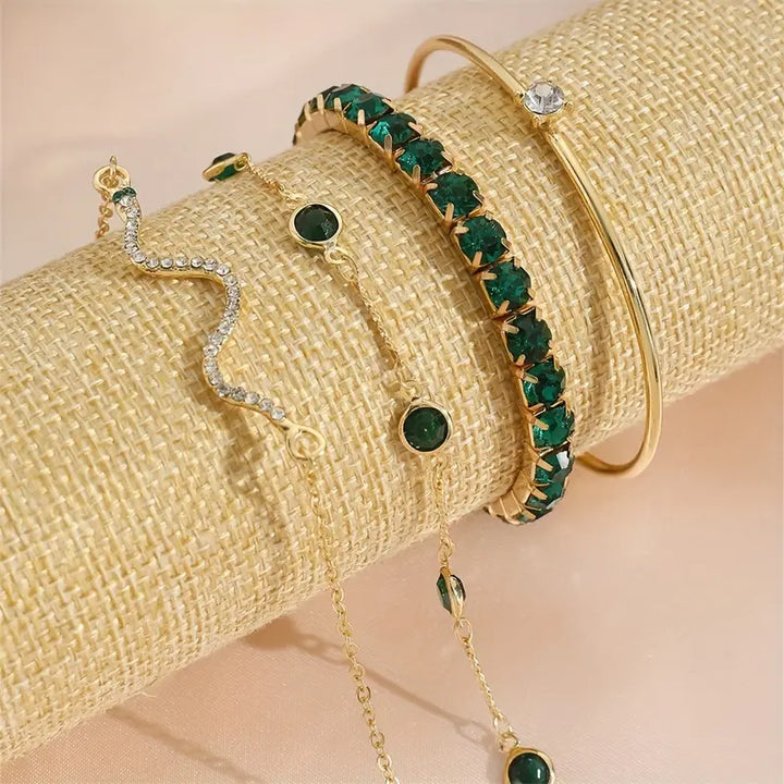 Ensemble de bracelets en émeraude pure