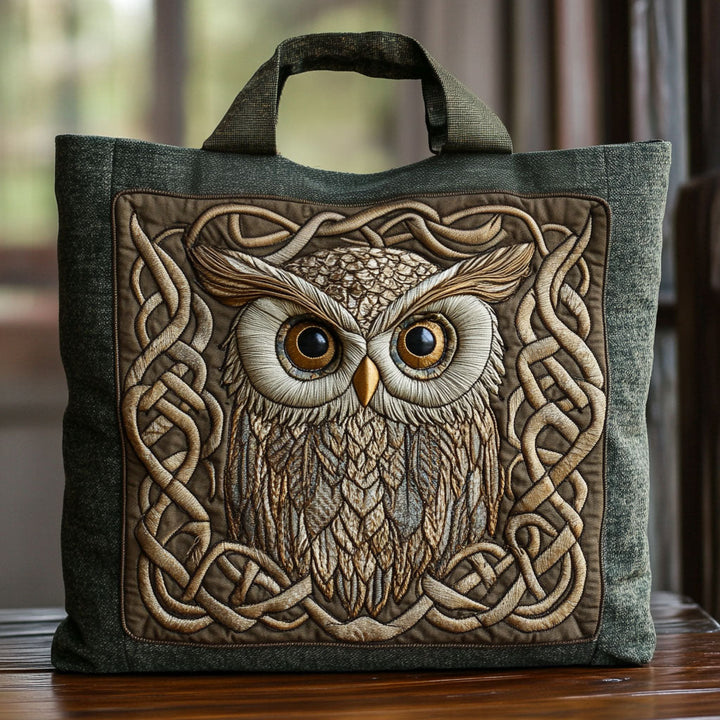 Hibou celtique – Sac fourre-tout matelassé