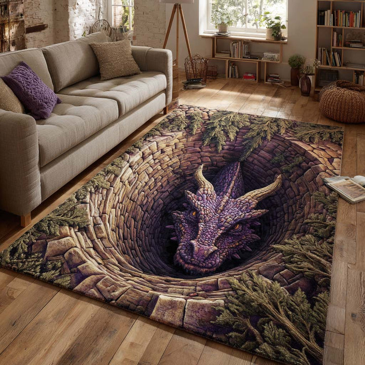 Dragon violet au fond du gouffre – Tapis