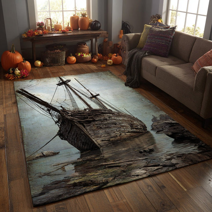 Épave de navire en trompe-l’œil – Tapis