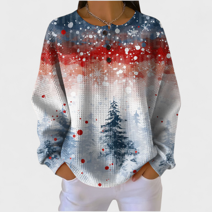 Jasmijn | Pull de Noël avec motif de pin doux
