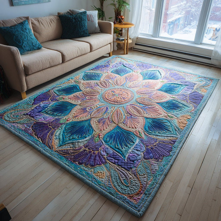 Mandala lilas et turquoise – Tapis