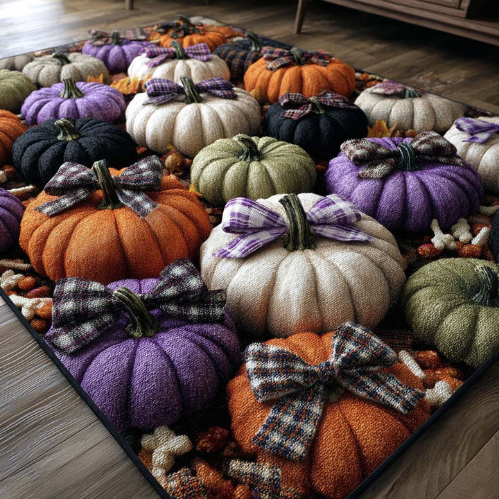 Citrouilles et boucles à carreaux – Tapis