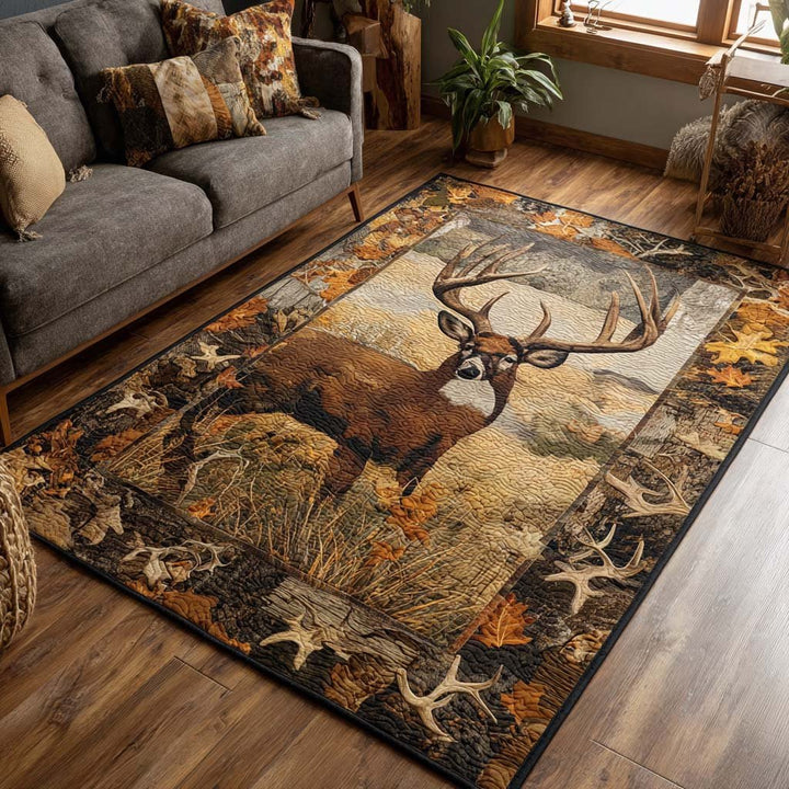 Cerf en patchwork d’automne – Tapis