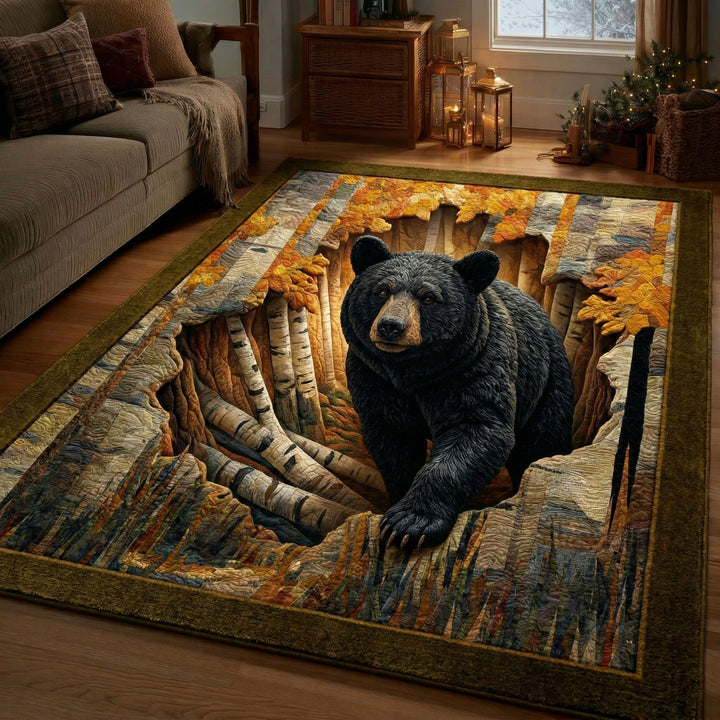 Ours noir dans le tronc d’automne – Tapis