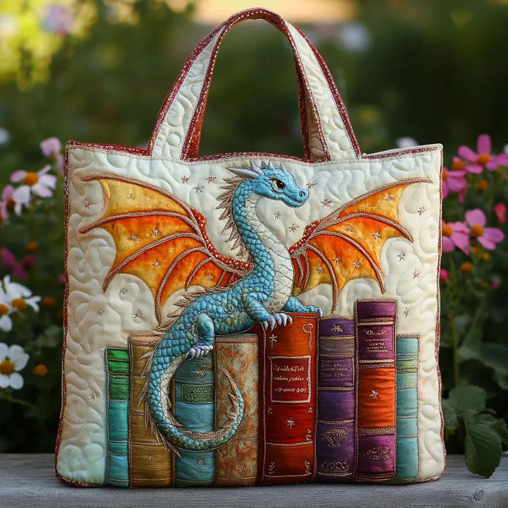 Dragon émeraude gardien des livres – Sac fourre-tout matelassé