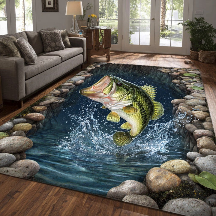 Achigan dans les éclaboussures – Tapis