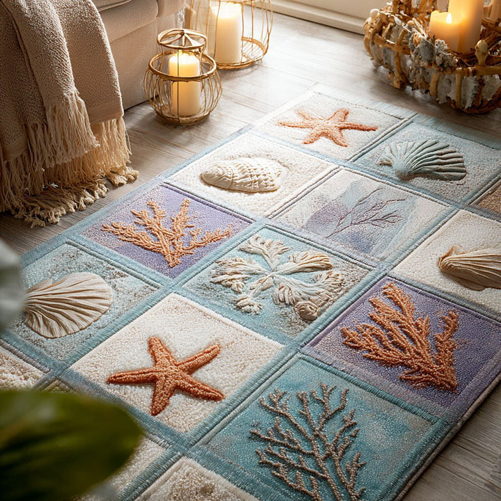 Coquillages et coraux pastel – Tapis