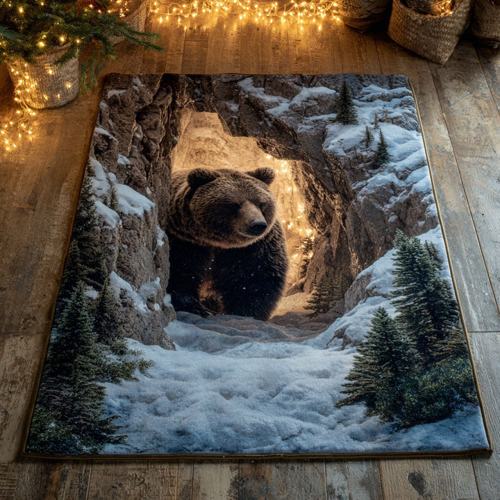 Ours dans le tunnel enneigé – Tapis
