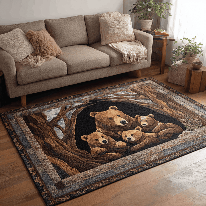 Oursons blottis dans le tronc – Tapis