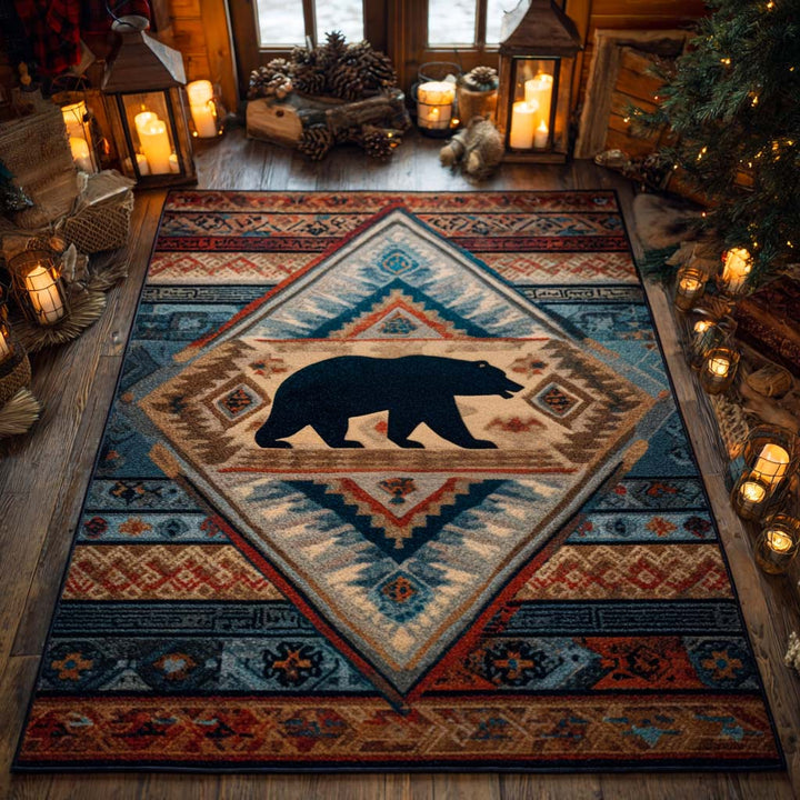 Ours noir sur losanges du Sud-Ouest – Tapis