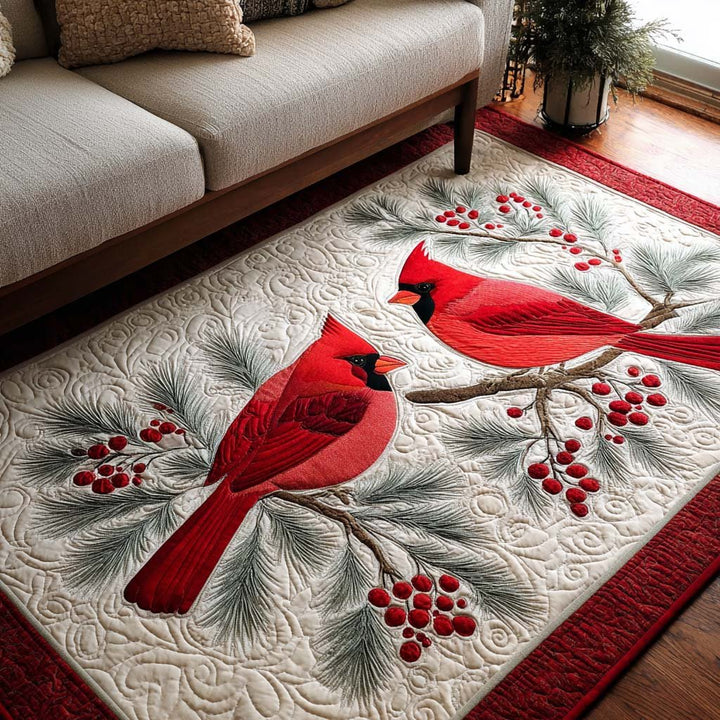 Cardinaux et baies d’hiver – Tapis