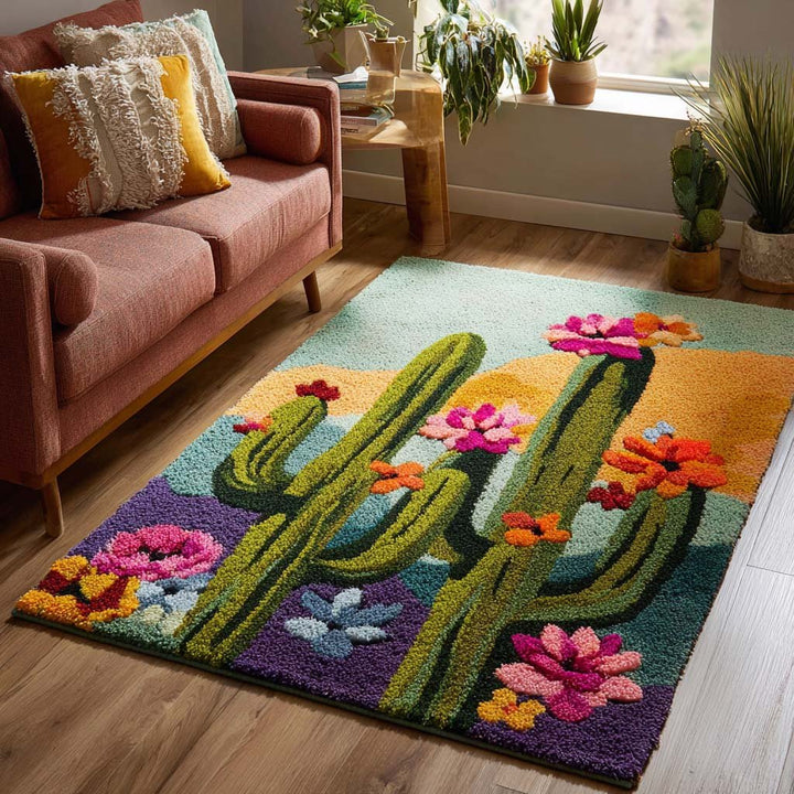 Cactus en fleurs – Tapis