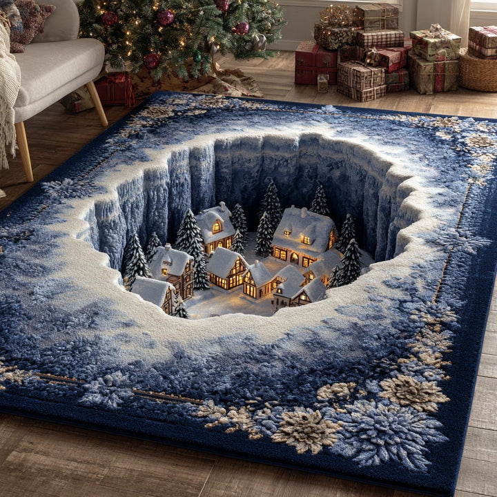 Village enneigé au fond du gouffre – Tapis
