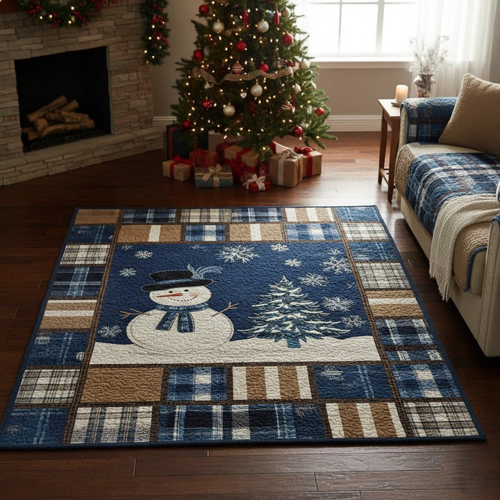Bonhomme de neige et carreaux bleus – Tapis