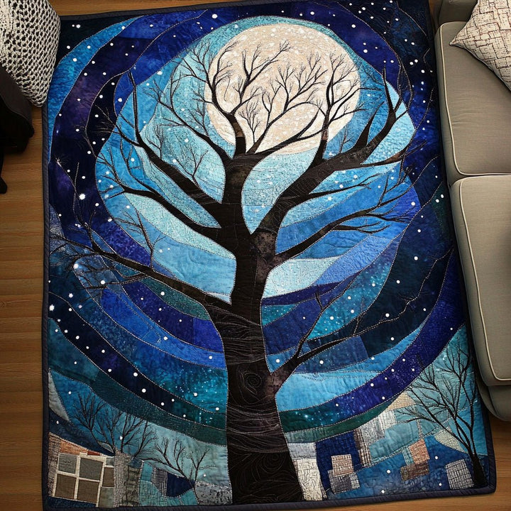 Arbre bleu sous la nuit étoilée – Tapis
