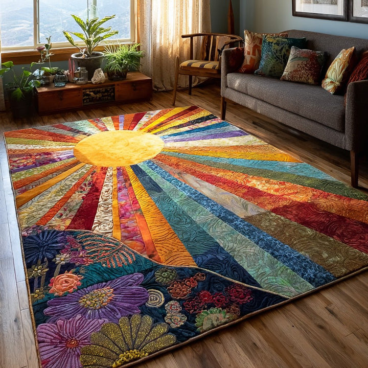 Soleil rayonnant multicolore – Tapis