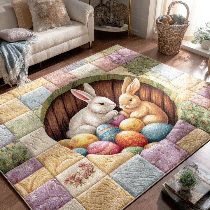 Lapins et œufs de Pâques – Tapis