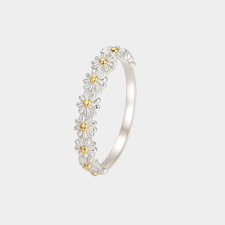 Florentina – Bague florale en finition argent élégante