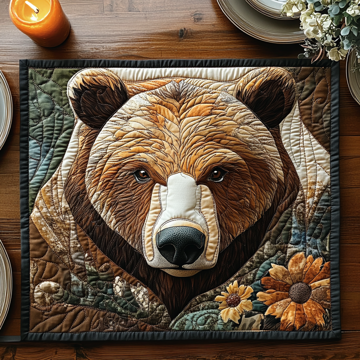 Ours gardien de la forêt – Napperons matelassés