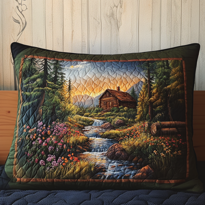 Refuge en forêt – Taie d’oreiller matelassée