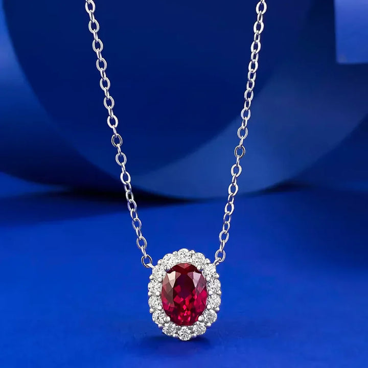 Collier en rubis avec moissanite