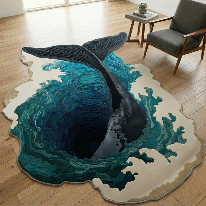 Queue de baleine dans le tourbillon – Tapis de forme originale