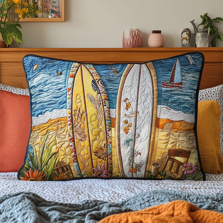 Planches de surf vintage – Taie d’oreiller matelassée