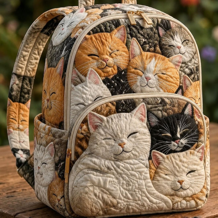 Famille de chats endormis – Sac à dos matelassé
