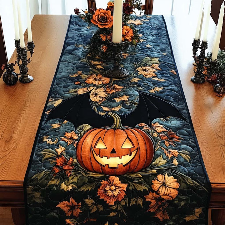 Citrouille et chauve-souris – Chemin de table matelassé