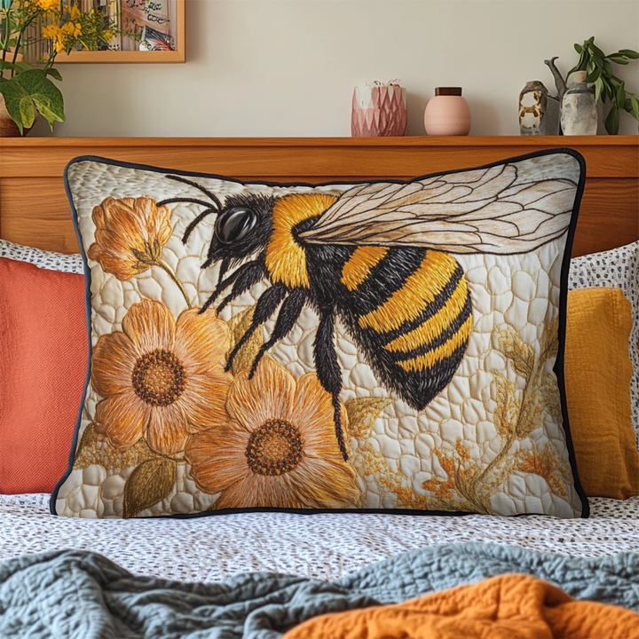 Essaim d’abeilles – Taie d’oreiller matelassée