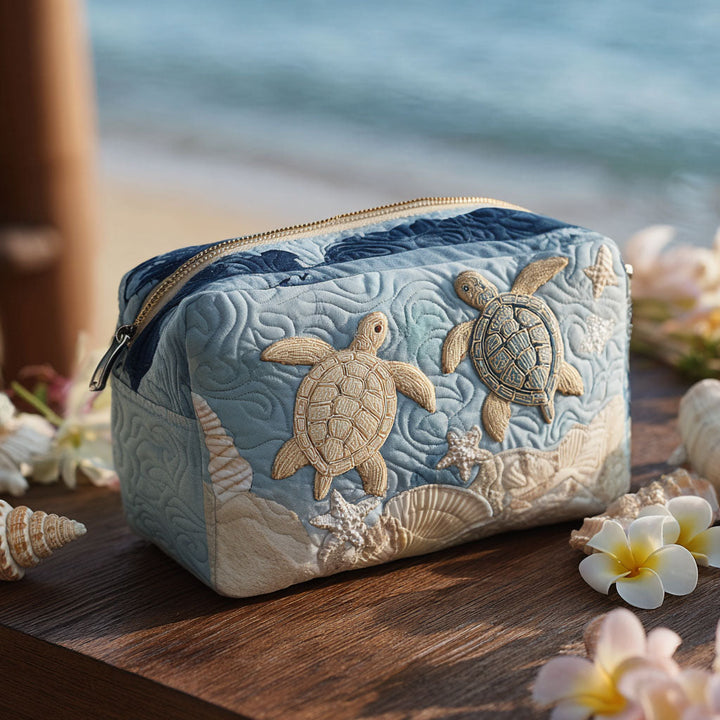 Coquillages délicats – Trousse de maquillage matelassée