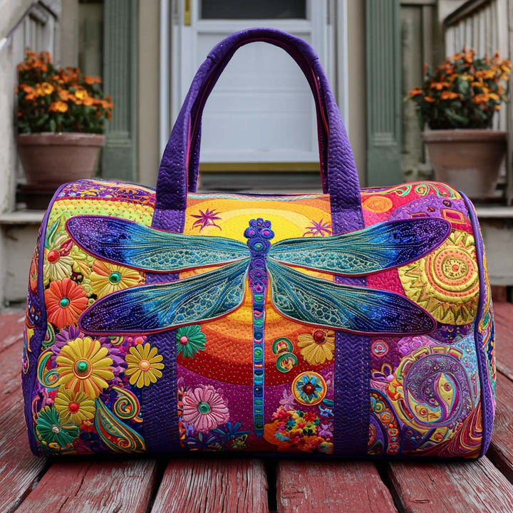 Libellule aux couleurs vives – Sac de voyage matelassé