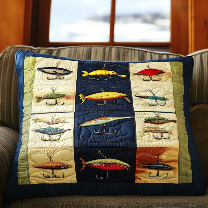 Leurres de pêche en patchwork – Taie d’oreiller matelassée