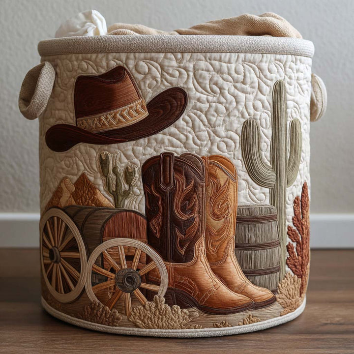 Bottes et chapeau de cowboy – Panier à linge matelassé