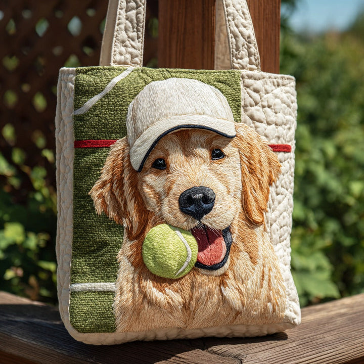 Golden retriever à la casquette – Sac fourre-tout matelassé