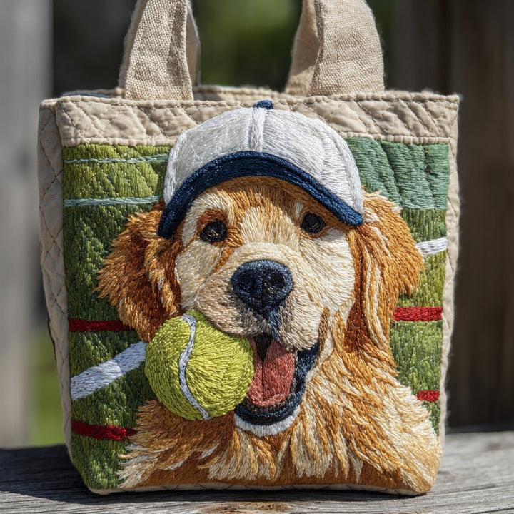 Golden retriever à la balle de tennis – Sac fourre-tout matelassé