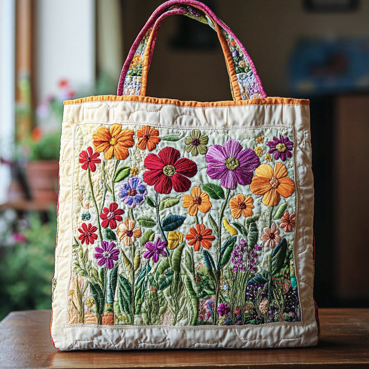 Jardin de fleurs sauvages – Sac fourre-tout matelassé