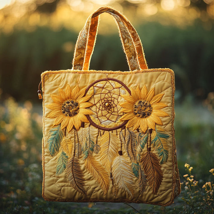 Capteur de rêves aux tournesols – Sac fourre-tout matelassé
