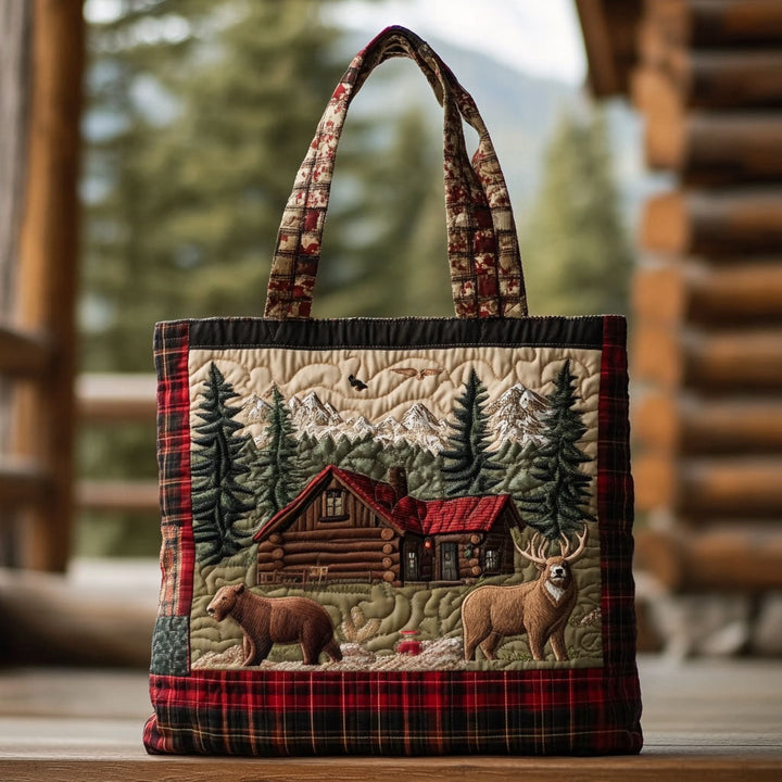 Chalet de chasse en forêt – Sac fourre-tout matelassé
