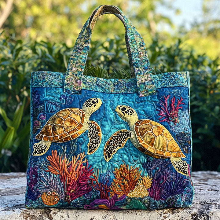 Tortues du récif turquoise – Sac fourre-tout matelassé