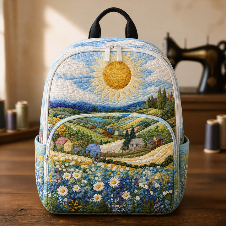 Campagne ensoleillée – Sac à dos matelassé