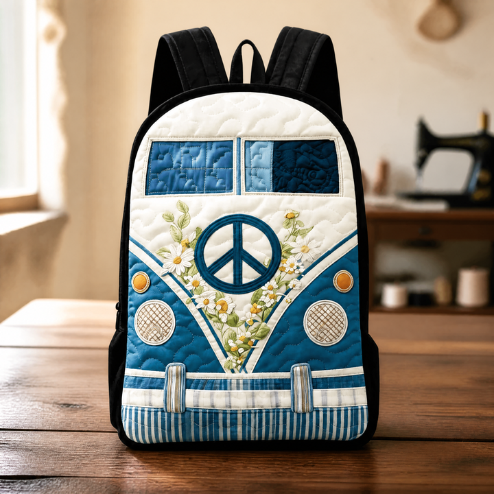 Combi bleu et blanc rétro – Sac à dos matelassé