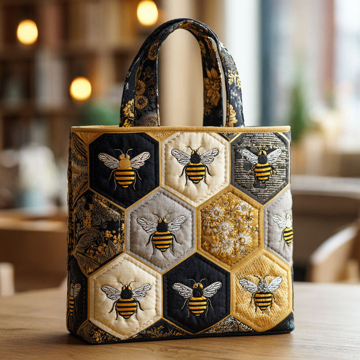 Abeilles et rayons de miel – Sac fourre-tout matelassé